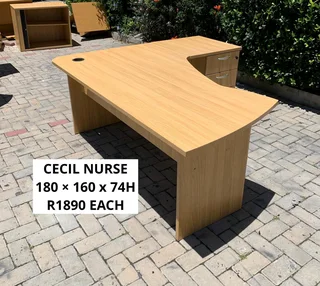 EXCELLENT QUALITY CECIL NURSE L SHAPE DESKS