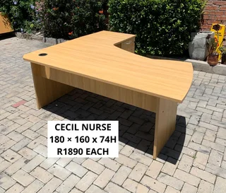 EXCELLENT QUALITY CECIL NURSE L SHAPE DESKS