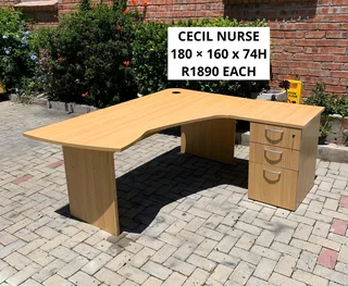 EXCELLENT QUALITY CECIL NURSE L SHAPE DESKS