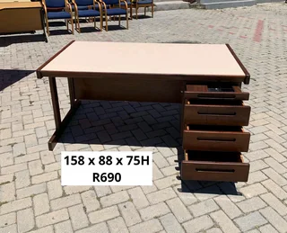PARTLY REAL IMBUIA WOOD DESK FOR SALE