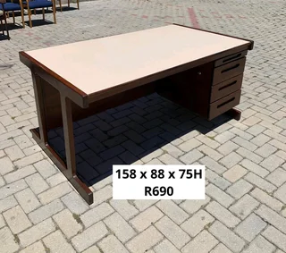 PARTLY REAL IMBUIA WOOD DESK FOR SALE
