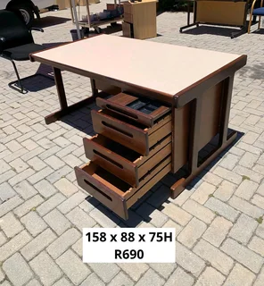 PARTLY REAL IMBUIA WOOD DESK FOR SALE