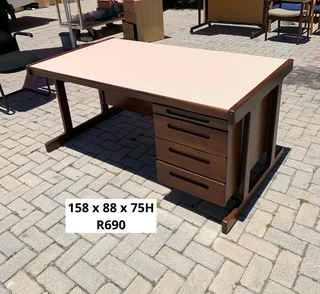PARTLY REAL IMBUIA WOOD DESK FOR SALE