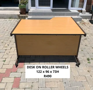 DESK TABLE ON ROLLER WHEELS FOR SALE
