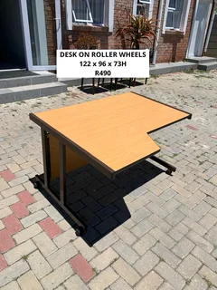 DESK TABLE ON ROLLER WHEELS FOR SALE