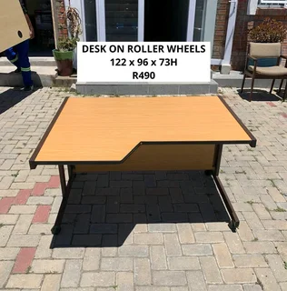 DESK TABLE ON ROLLER WHEELS FOR SALE