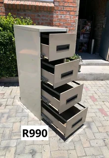 METAL 4 DRAW FILING STORAGE CABINET WITH HANGING FILE RALES