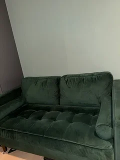 George &amp; Mason  Velvet Tufted 2 Seater Couch