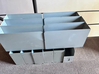 12 steel magazine holders - strong vintage from 1970s and 1980s
