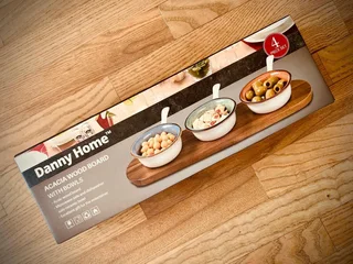 Danny Home Acacia Wood Board With Bowls