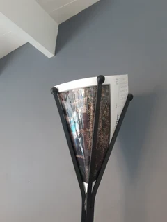 Custom built lamp / light / uplighter - wrought iron