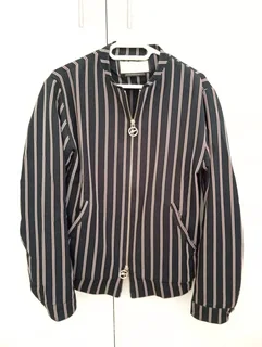 Prévu Salvatore Striped Dual-zip Bomber Jacket
