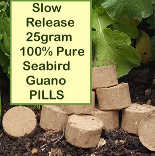 Seabird Raw Guano Slow release Pills - R3.00 each    *Milnerton Market (Stand No. C19) on Sundays