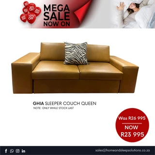 Mega Sale Now On! Ghia Full Leather Sleeper Couch