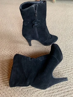 Black ankle boots - real suede