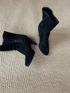 Black ankle boots - real suede