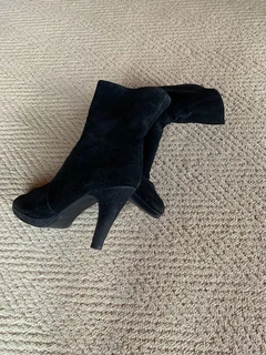 Black ankle boots - real suede