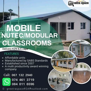 Classrooms,ablution blocks,offices