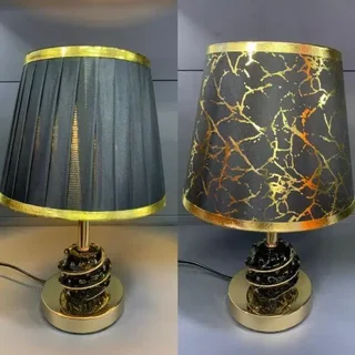 Perfect Dealz Black Shade Table Lamp with Base - Black &amp; Gold