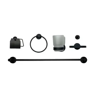 Perfect Dealz 6 Piece Bathroom Accessory Set - Black