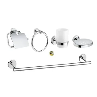Perfect Dealz 6 Piece Bathroom Accessory Set - Silver