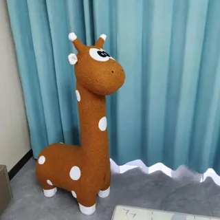 Perfect Dealz Kids Single Seater Plush Giraffe Fabric Sofa - Brown