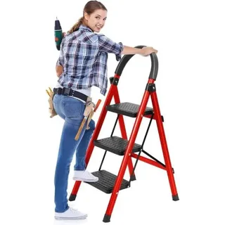 Perfect Dealz 3 Step Folding Step Ladder with Wide Non Slip Pedals