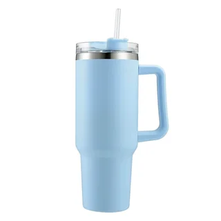Perfect Dealz Stainless Steel Vacuum Flask with Straw 1.2L - Blue