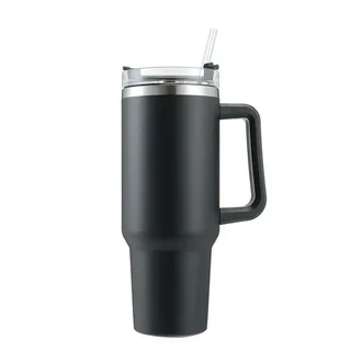 Perfect Dealz Stainless Steel Vacuum Flask with Straw 900ml - Black