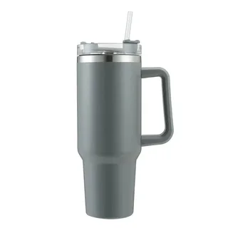Perfect Dealz Stainless Steel Vacuum Flask with Straw 900ml - Grey