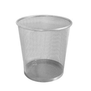 Perfect Dealz  Round Mesh Metal Waste Bin - Silver