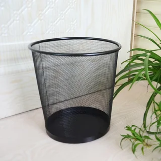 Perfect Dealz  Round Mesh Metal Waste Bin - Black