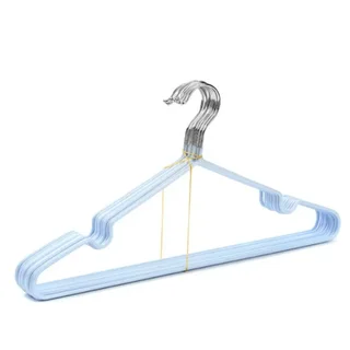 Perfect Dealz Pack of 10 PVC Coating Metal Wire Hanger - Blue