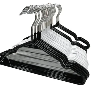 Perfect Dealz Pack of 10 PVC Coating Metal Wire Hanger -