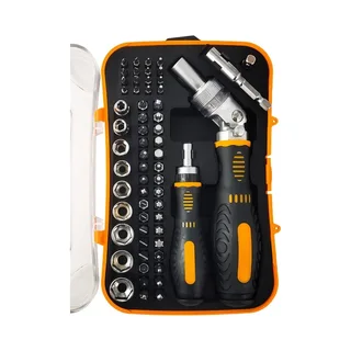 Perfect Dealz 61pcs Socket Screwdriver Bit Set With Rotatable Ratchet Handle and Storage Case