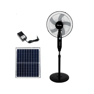 Perfect Dealz 16 Inch Rechargeable Solar Stand Fan with Panel