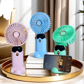 Perfect Dealz Handheld Rechargeable Fan with Phone Holder