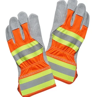 Perfect Dealz Reflective Leather Safety Palm Welding Gloves