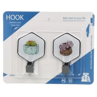 Perfect Dealz 2 Piece Plastic Sticky Hooks