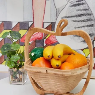 Perfect Dealz Bamboo Foldable Fruit Basket