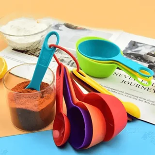 Perfect Dealz 12Pcs Plastic Colorful Measuring Cups and Spoons Set