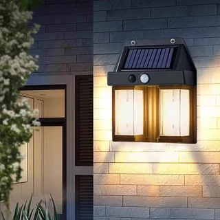 Perfect Dealz Double LED Outdoor Solar Induction Warm Light Wall Lamp