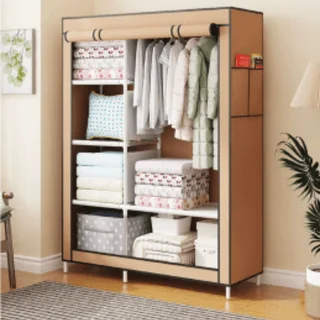 Perfect Dealz 6 Compartment DIY Detachable Lightweight Metal Closet Wardrobe Organizer - Brown