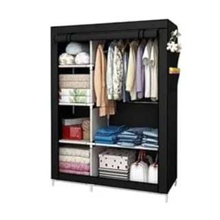 Perfect Dealz 6 Compartment DIY Detachable Lightweight Metal Closet Wardrobe Organizer - Black