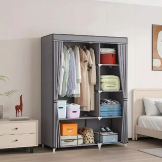 Perfect Dealz 6 Compartment DIY Detachable Lightweight Metal Closet Wardrobe Organizer - Grey
