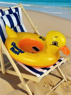 Perfect Dealz Baby Inflatable Yellow Duck Floating Ring with Handles