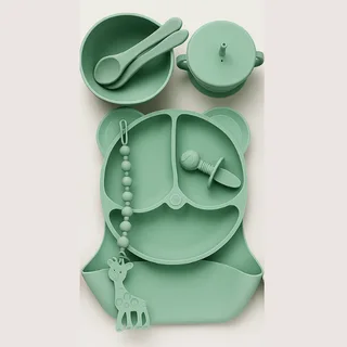 Perfect Dealz 10 Piece Silicone Baby Feeding Set - Green