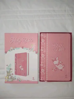 NLT Faux Leather Pink Deer Baby Dedication/Baptism Bible