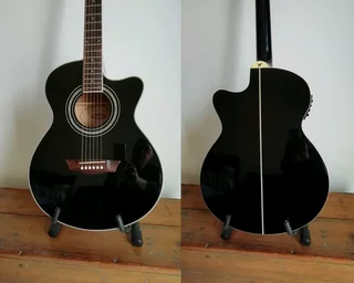 Electric-Acoustic Washburn Festival series EA12 B guitar w/ NEW strings EXCELLENT overall condition!