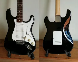 F e n d e r Squier Affinity series SSS Strat guitar SETUP done NEW strings EXCELLENT CONDITION